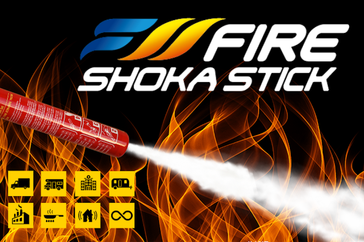 消火後も汚れない!省スペース、軽量、画期的な消火器具「FIRE SHOKA STICK」が日本デビュー|AUTO CAMPER(オートキャンパー)