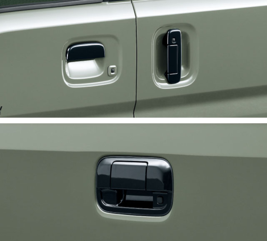 Jリミテッドのブラック塗装されたフロント、リア、バックドアのハンドル