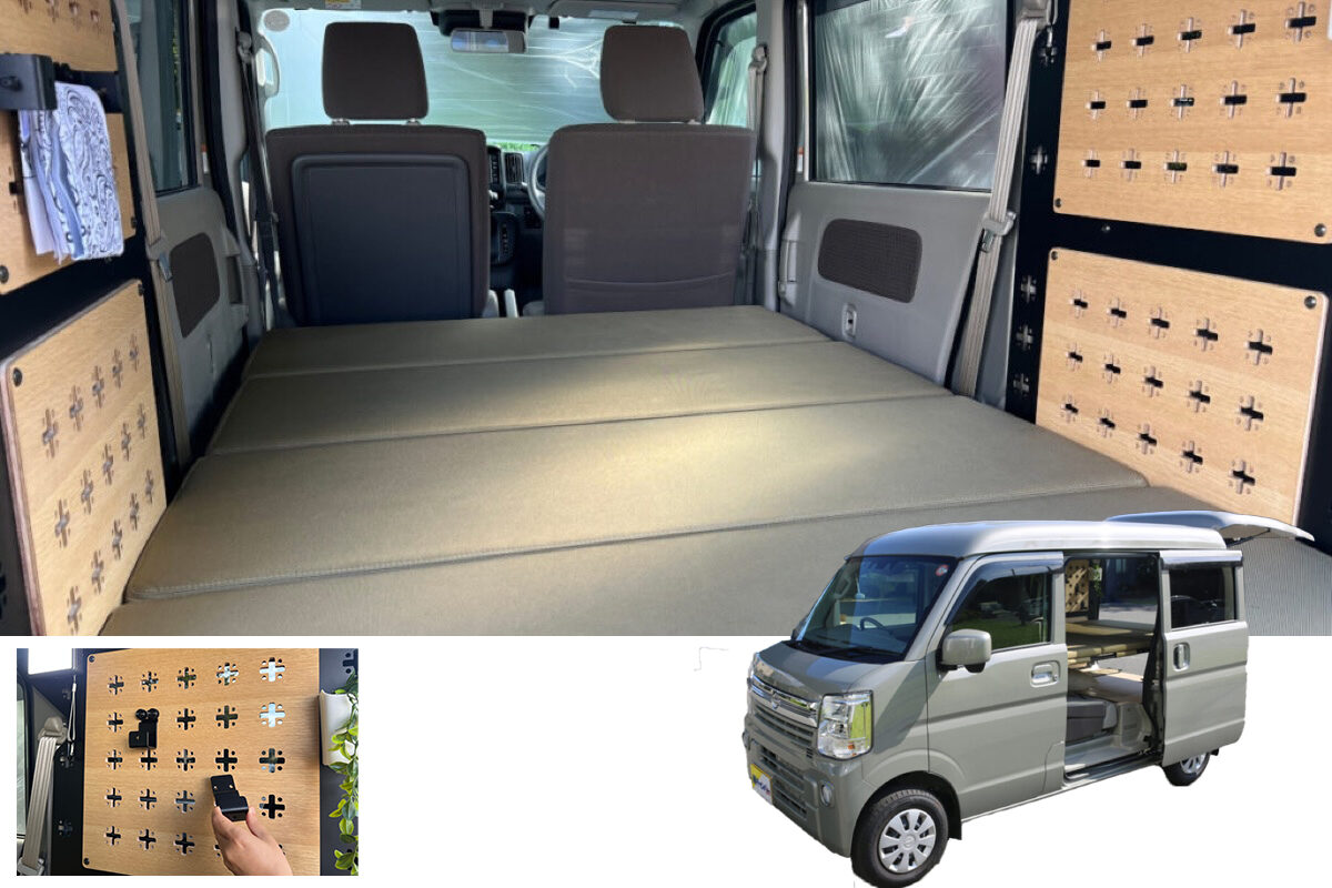 クリッパーバン4WD、業者コーティング済み、車検１年付き、キャンプ、車中泊、仕事車 日産ディーラーで買える車中泊仕様「日産クリッパーバン マルチラック